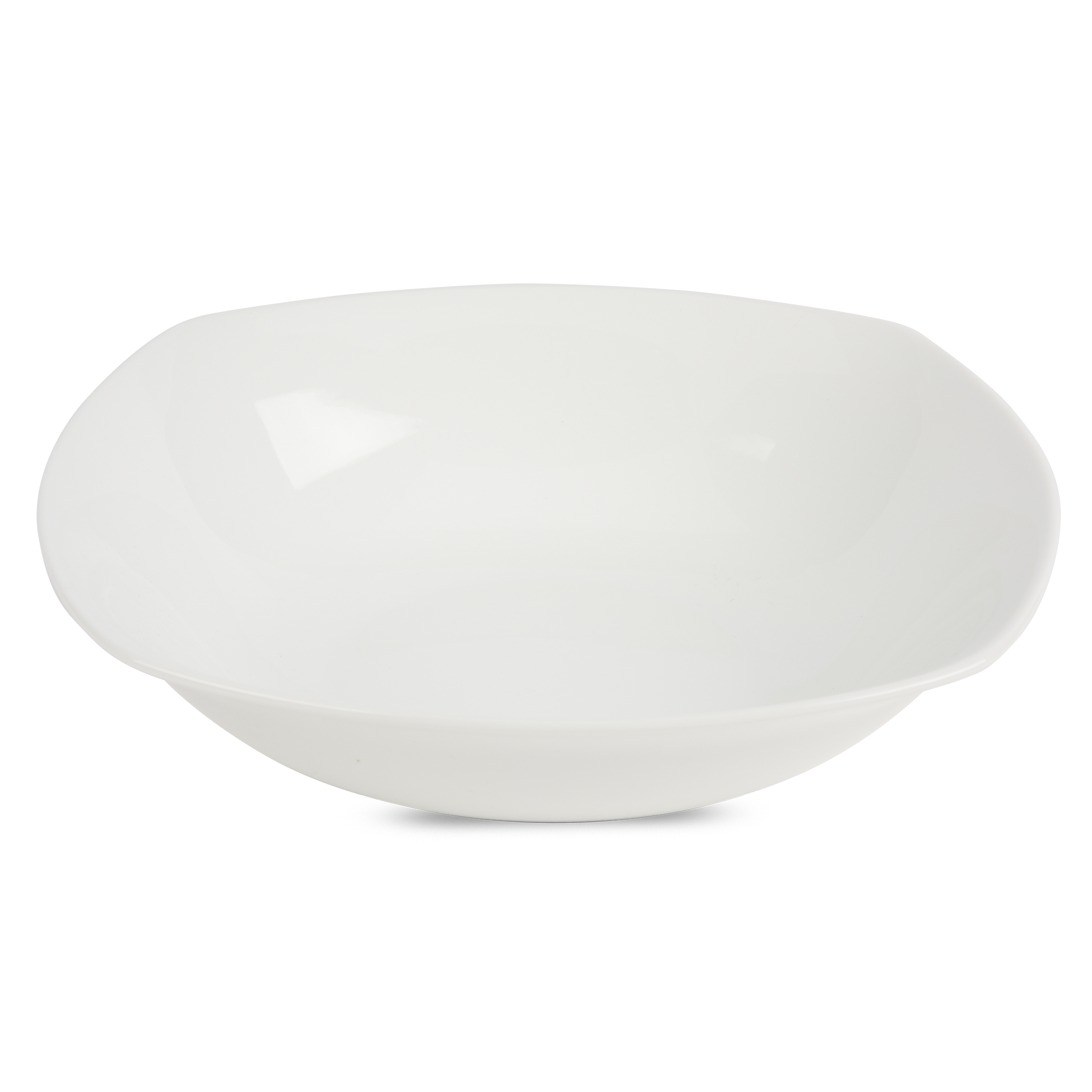 Front view, white porcelain serving bowl