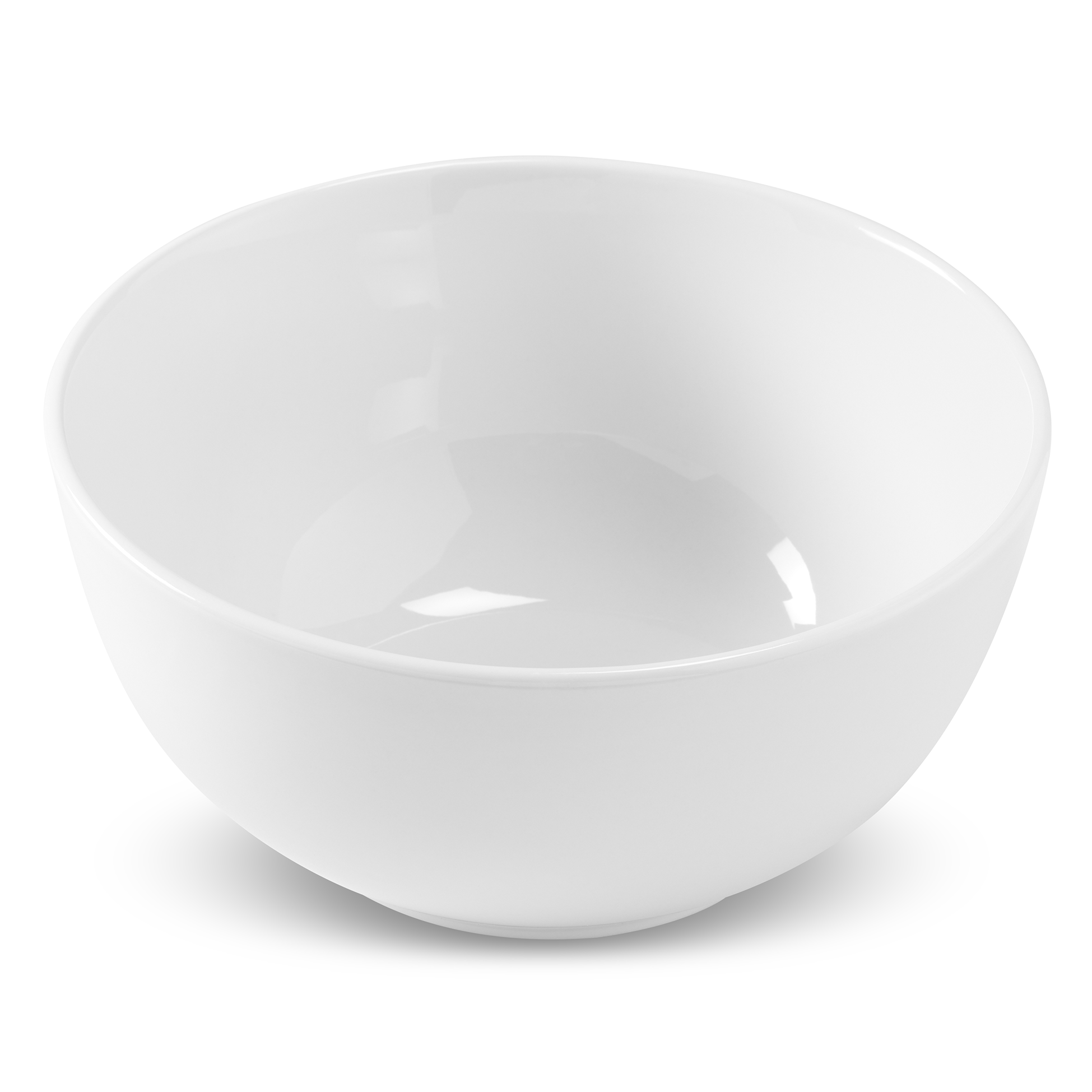 Front view, extra deep and wide ramen bowl in white porcelain
