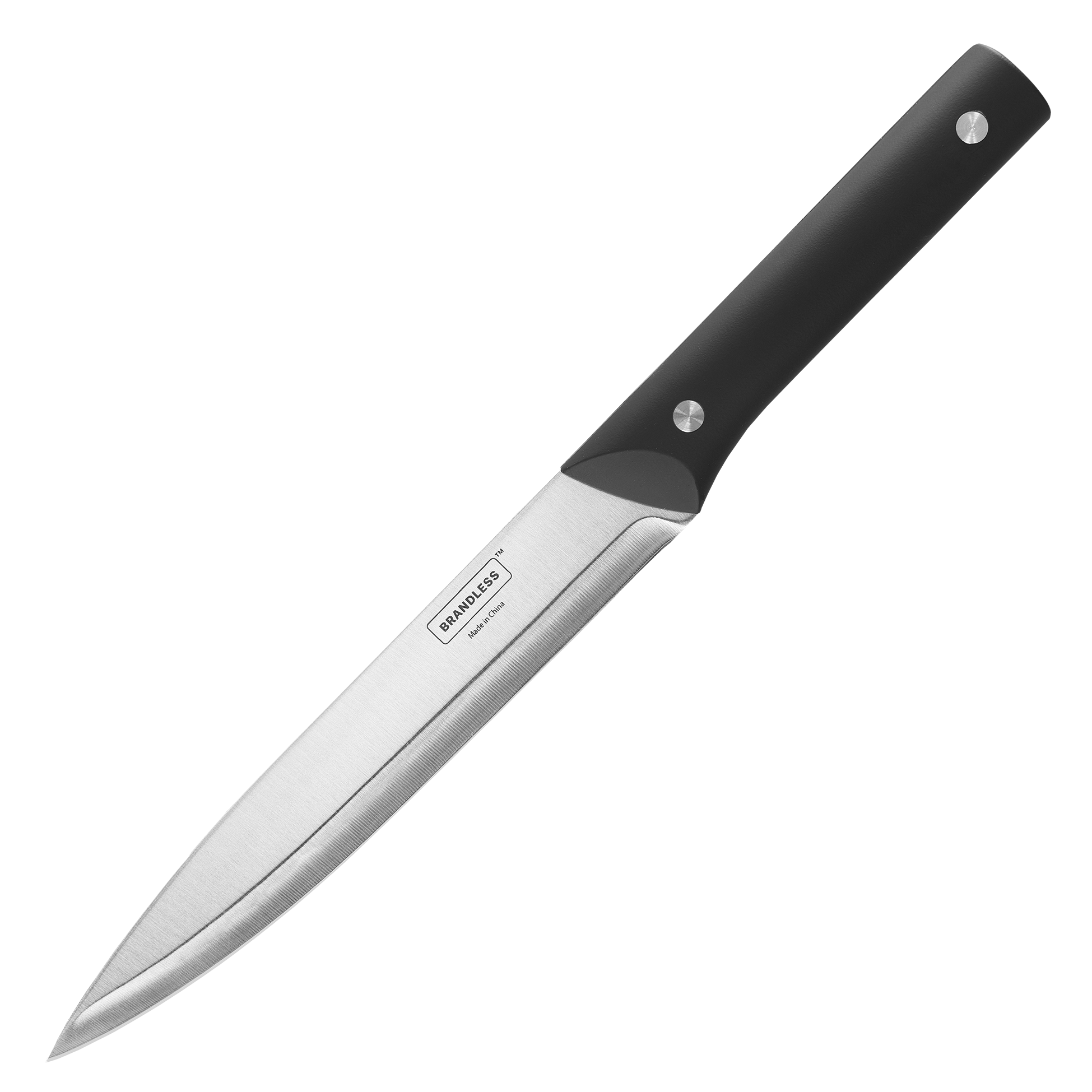 Product photo, carving knife with riveted handle.