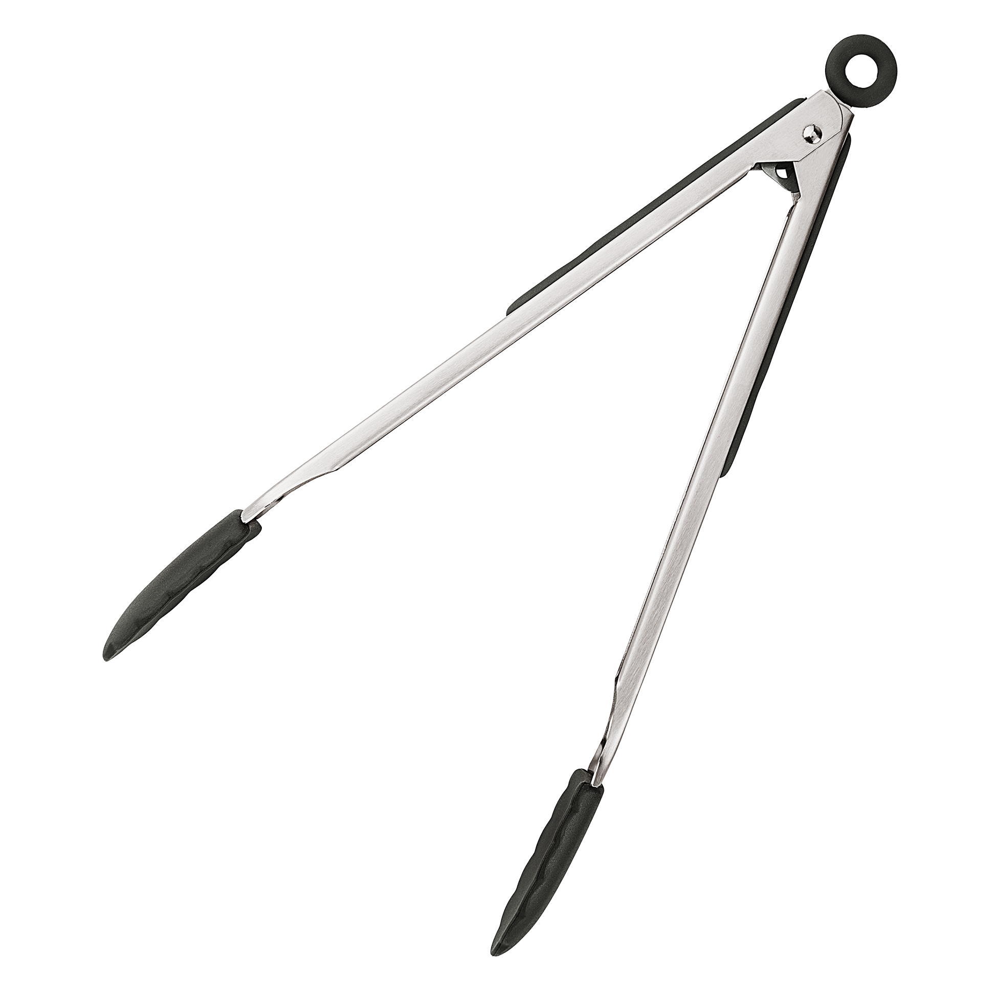 Product photo, side view, 12 inch silicone tongs.