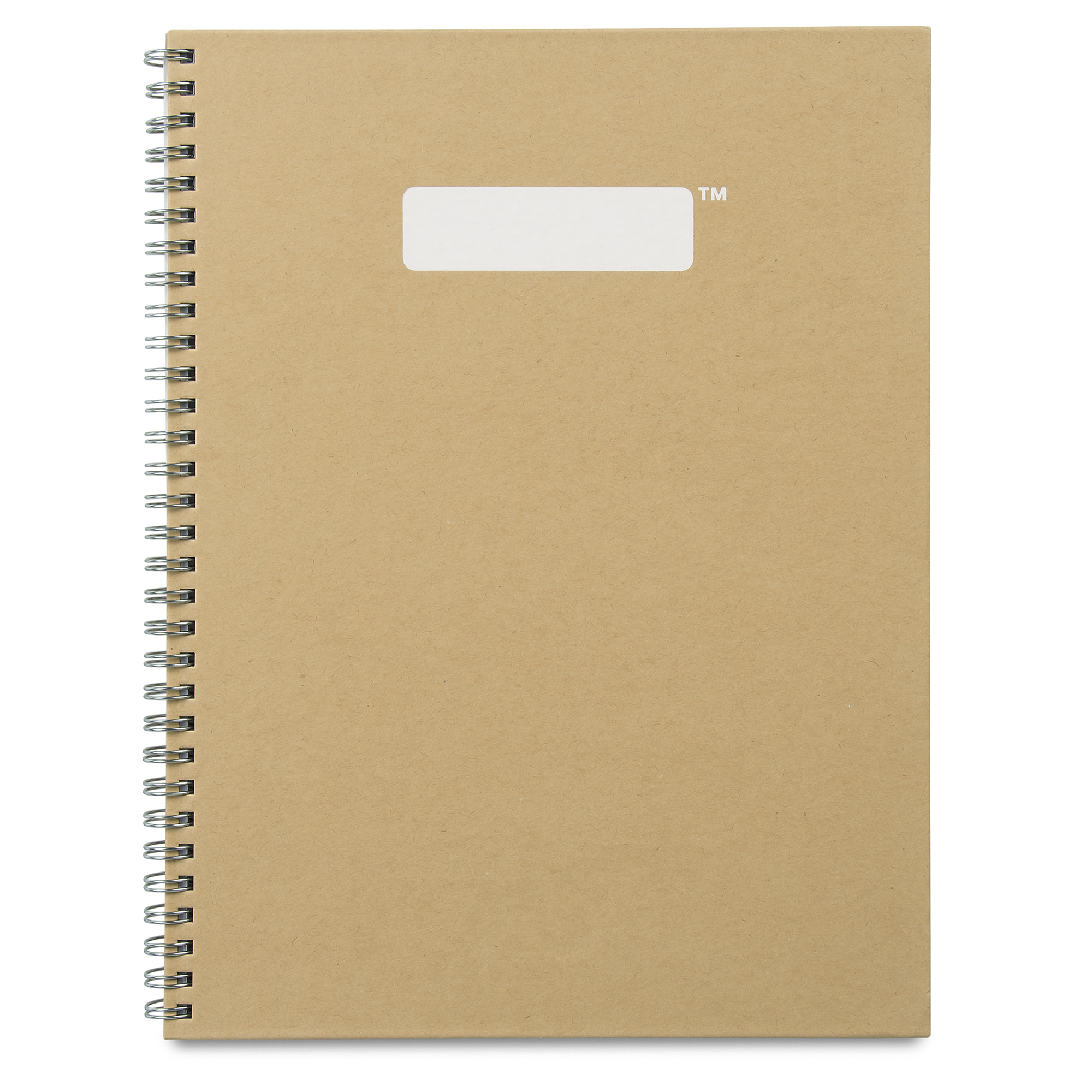 Hardcover spiral notebook.  FSC certified paper. College ruled. 80 perforated pages. Brandless. Craft Cover.